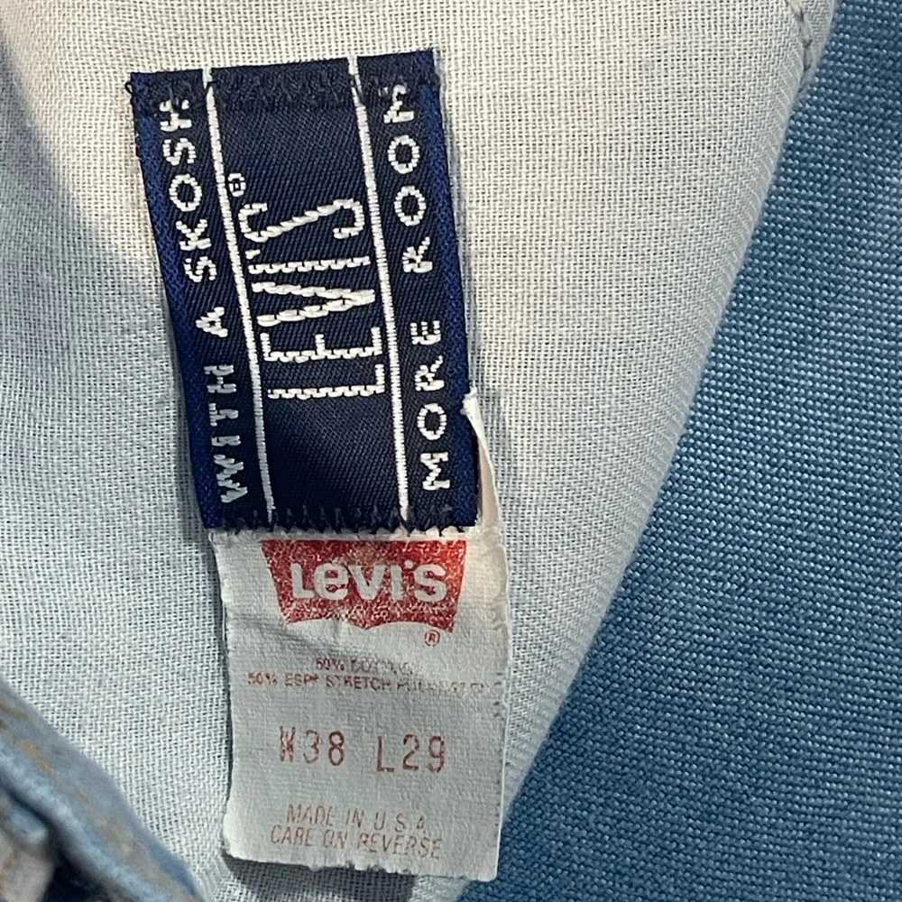 W38 L29 Vintage Levi's Orange Tag Light Blue Denim Jeans Made‎ USA